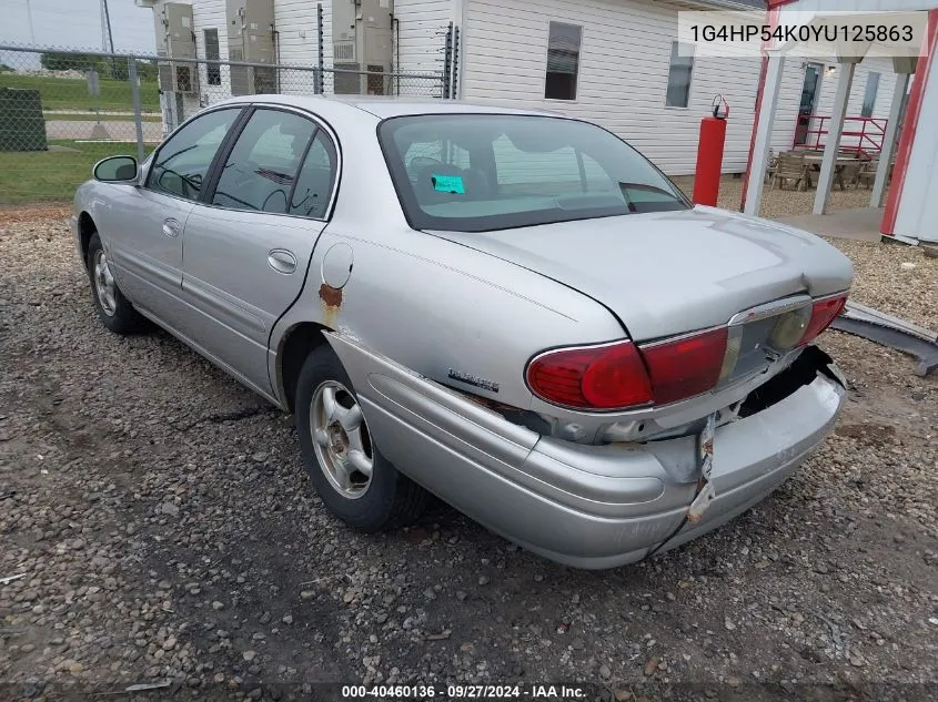 2000 Buick Lesabre Custom VIN: 1G4HP54K0YU125863 Lot: 40460136