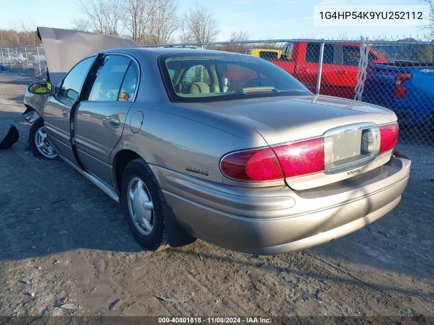 2000 Buick Lesabre Custom VIN: 1G4HP54K9YU252112 Lot: 40801818