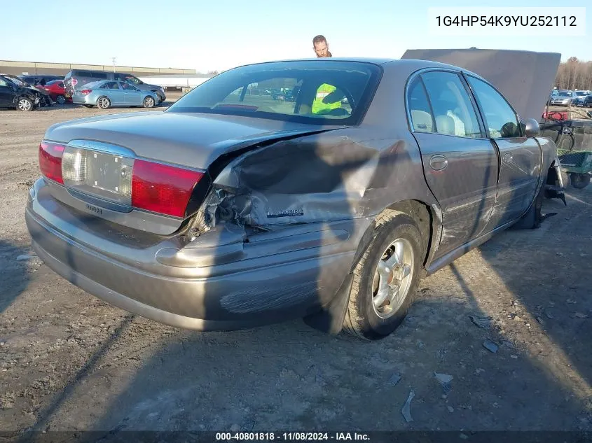 2000 Buick Lesabre Custom VIN: 1G4HP54K9YU252112 Lot: 40801818