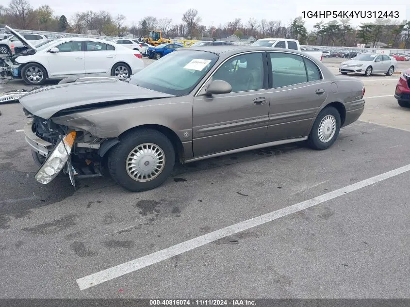 2000 Buick Lesabre Custom VIN: 1G4HP54K4YU312443 Lot: 40816074