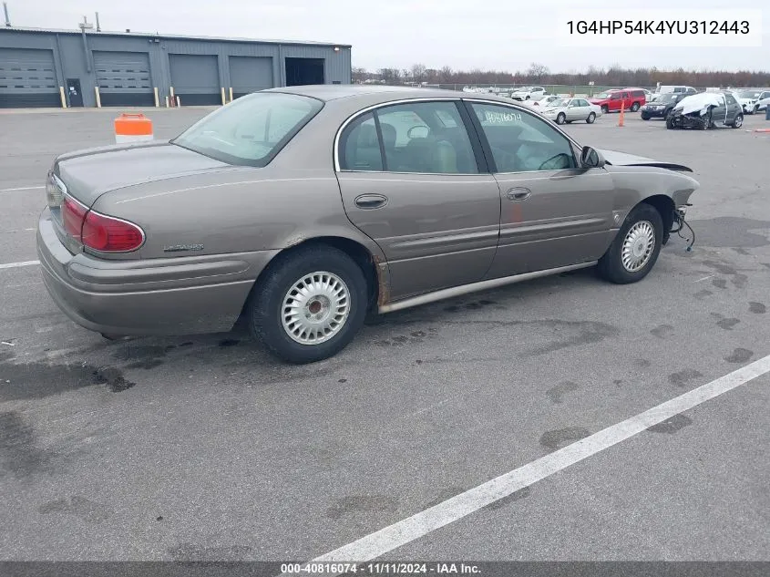 2000 Buick Lesabre Custom VIN: 1G4HP54K4YU312443 Lot: 40816074