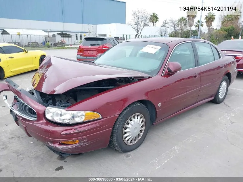 2001 Buick Lesabre Custom VIN: 1G4HP54K514201194 Lot: 38898080