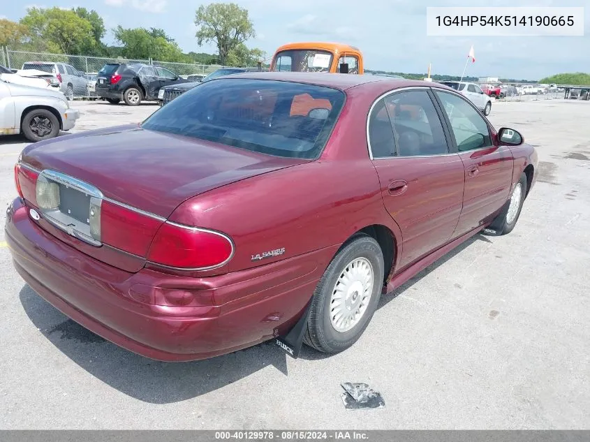 2001 Buick Lesabre Custom VIN: 1G4HP54K514190665 Lot: 40129978