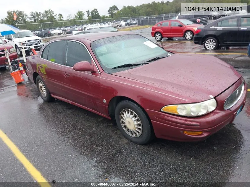 2001 Buick Lesabre Custom VIN: 1G4HP54K114200401 Lot: 40446087