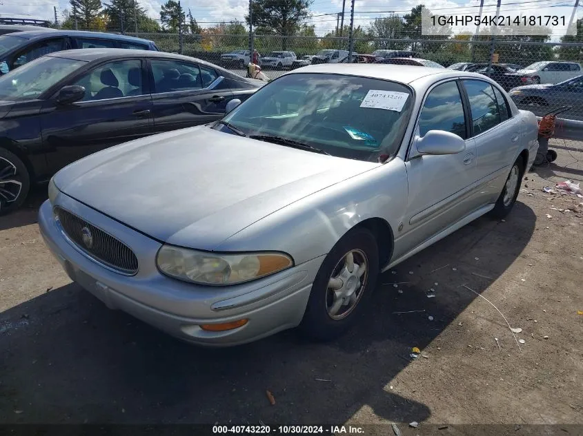 2001 Buick Lesabre Custom VIN: 1G4HP54K214181731 Lot: 40743220