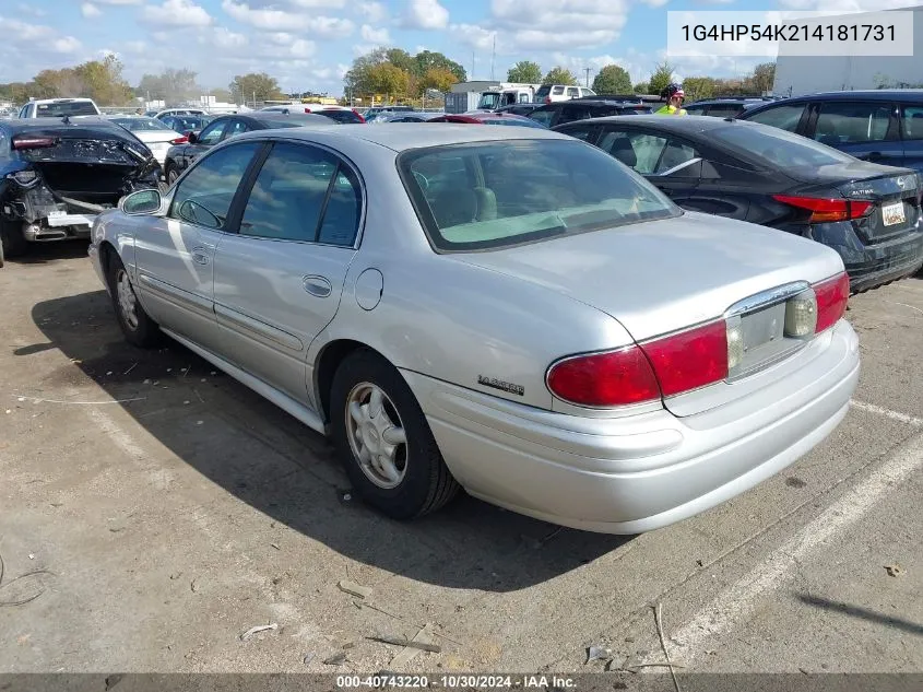 2001 Buick Lesabre Custom VIN: 1G4HP54K214181731 Lot: 40743220