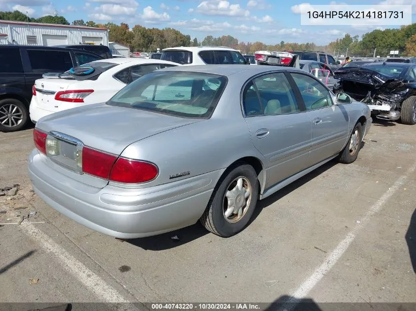 2001 Buick Lesabre Custom VIN: 1G4HP54K214181731 Lot: 40743220