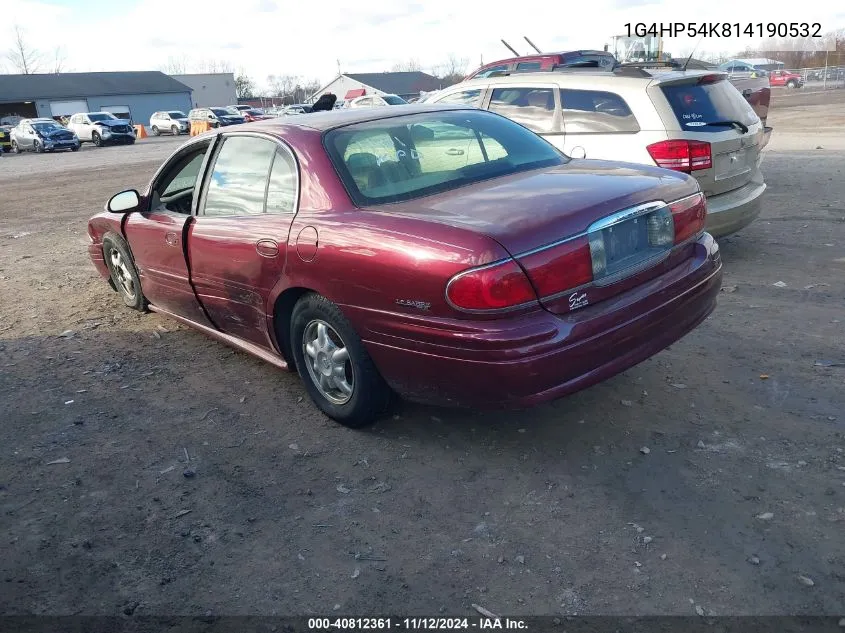 2001 Buick Lesabre Custom VIN: 1G4HP54K814190532 Lot: 40812361