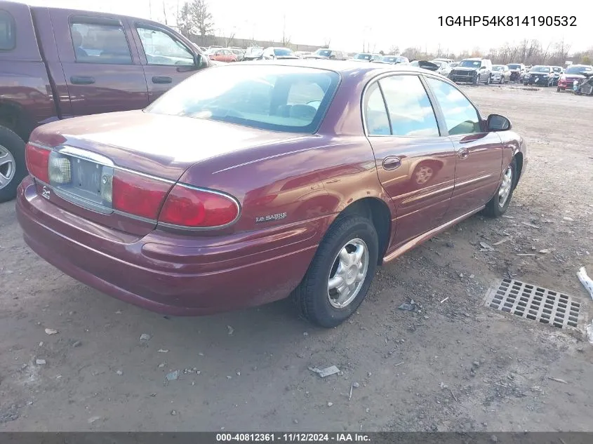 2001 Buick Lesabre Custom VIN: 1G4HP54K814190532 Lot: 40812361