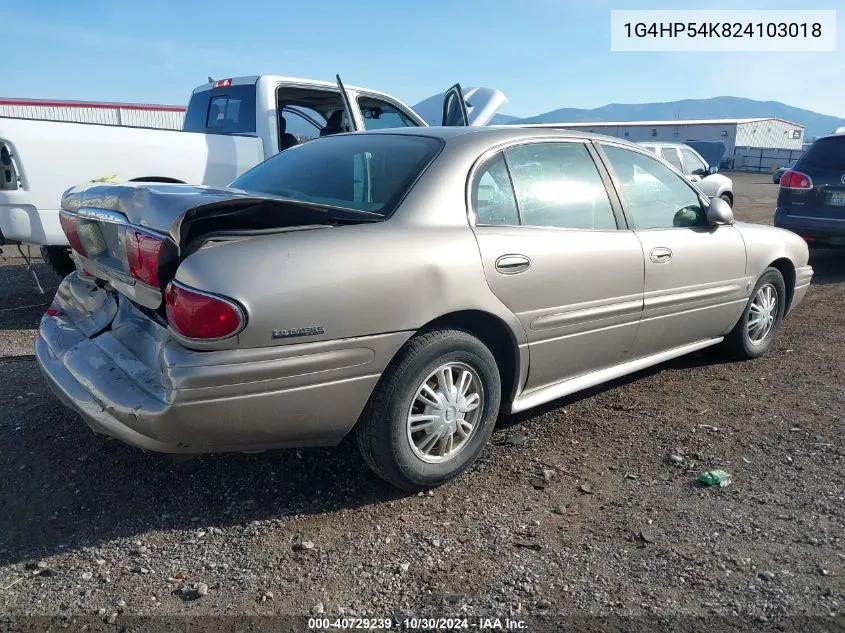 2002 Buick Lesabre Custom VIN: 1G4HP54K824103018 Lot: 40729239