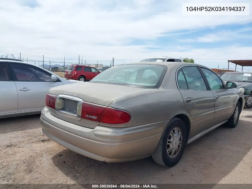 2003 Buick Lesabre Custom VIN: 1G4HP52K034194337 Lot: 39538564