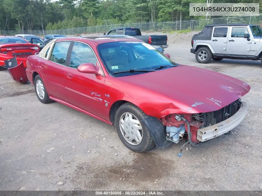 2003 Buick Lesabre Limited VIN: 1G4HR54KX3U274008 Lot: 40150005