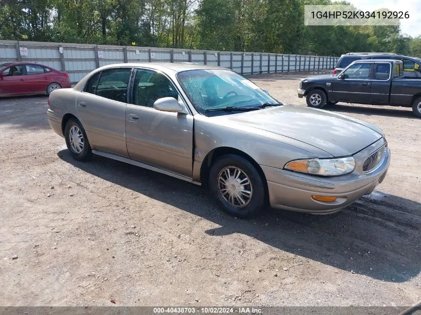 1G4HP52K934192926 2003 Buick Lesabre Custom