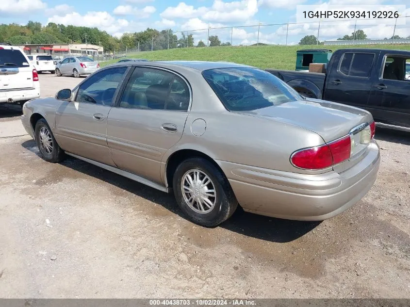 2003 Buick Lesabre Custom VIN: 1G4HP52K934192926 Lot: 40438703