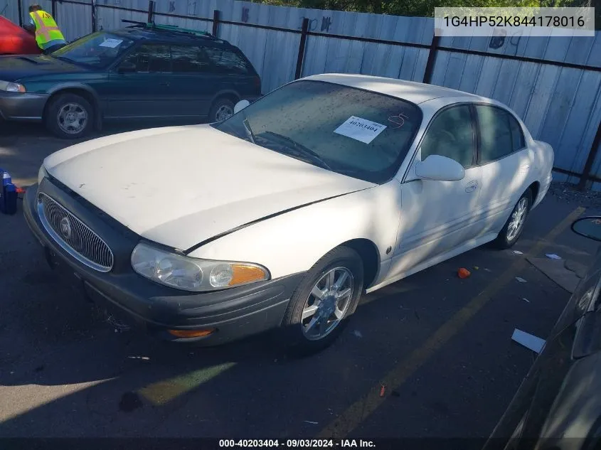 2004 Buick Lesabre Custom VIN: 1G4HP52K844178016 Lot: 40203404