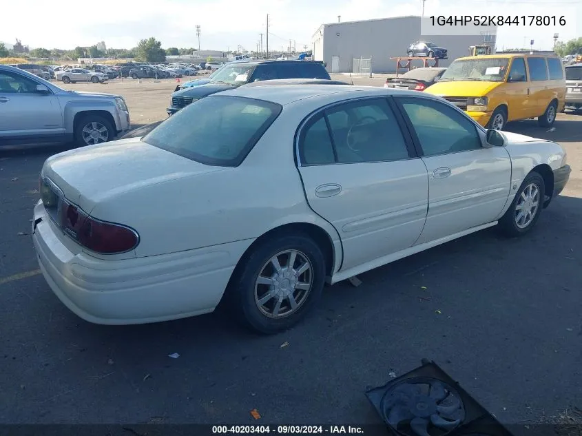 2004 Buick Lesabre Custom VIN: 1G4HP52K844178016 Lot: 40203404