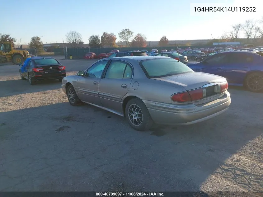 2004 Buick Lesabre Limited VIN: 1G4HR54K14U119252 Lot: 40799697