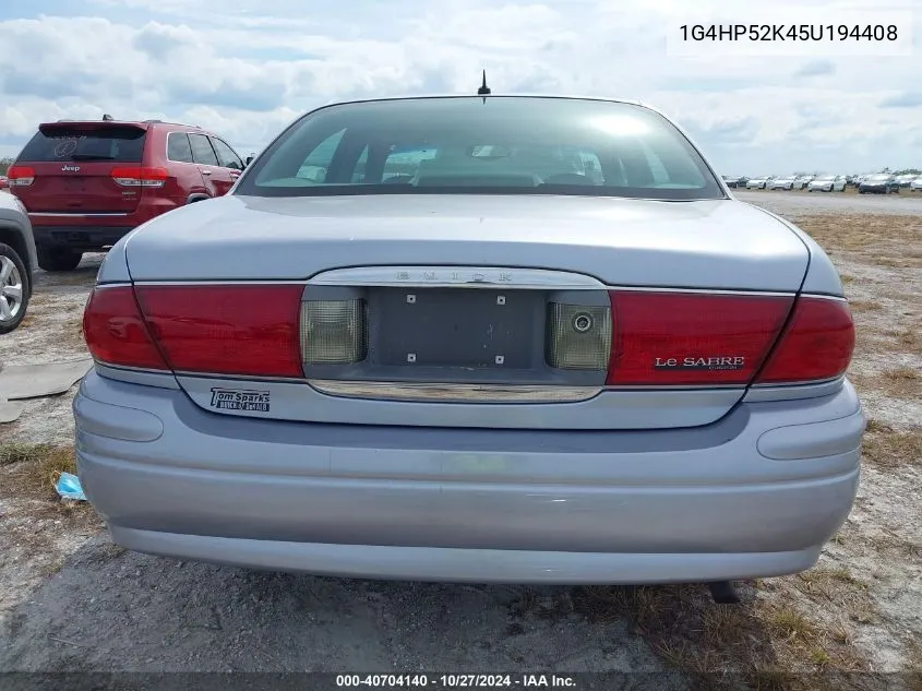 2005 Buick Lesabre Custom VIN: 1G4HP52K45U194408 Lot: 40704140