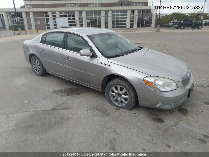 2006 Buick Lucerne Cx V6 VIN: 1G4HP57286U215822 Lot: 20122401