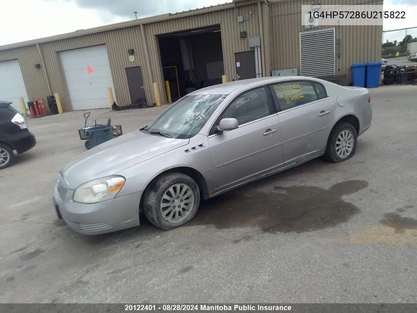 2006 Buick Lucerne Cx V6 VIN: 1G4HP57286U215822 Lot: 20122401