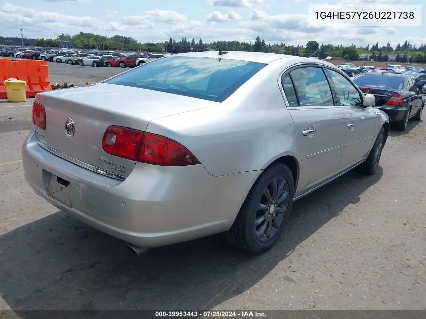 2006 Buick Lucerne Cxs VIN: 1G4HE57Y26U221738 Lot: 39953443