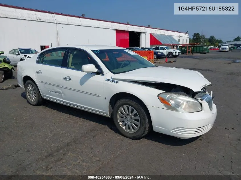 2006 Buick Lucerne Cx VIN: 1G4HP57216U185322 Lot: 40254668