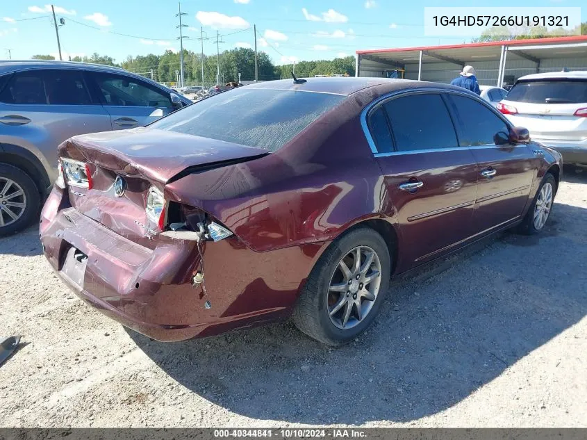 2006 Buick Lucerne VIN: 1G4HD57266U191321 Lot: 40344841