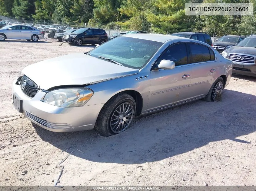 2006 Buick Lucerne Cxl VIN: 1G4HD57226U216604 Lot: 40509212