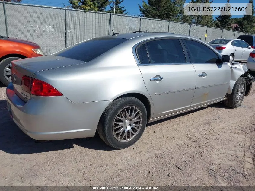 2006 Buick Lucerne Cxl VIN: 1G4HD57226U216604 Lot: 40509212