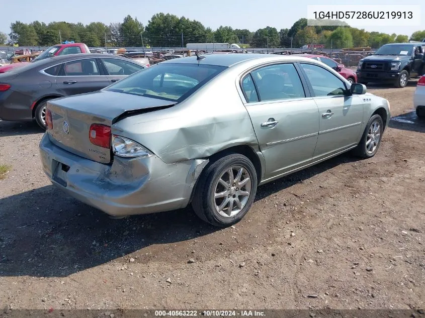 2006 Buick Lucerne Cxl VIN: 1G4HD57286U219913 Lot: 40563222