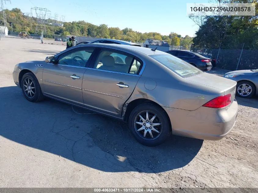 2006 Buick Lucerne Cxl VIN: 1G4HD57296U208578 Lot: 40633471