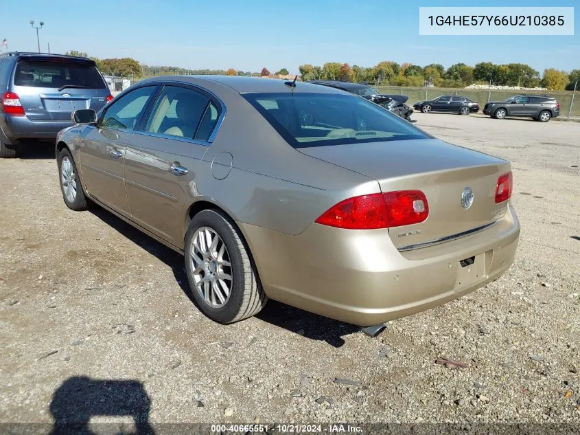 2006 Buick Lucerne Cxs VIN: 1G4HE57Y66U210385 Lot: 40665551