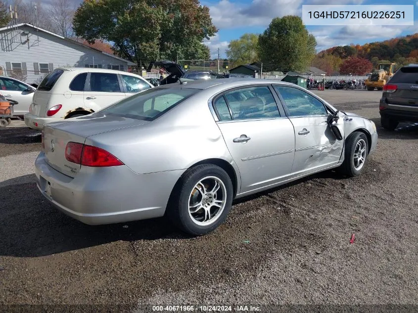 2006 Buick Lucerne Cxl VIN: 1G4HD57216U226251 Lot: 40671966