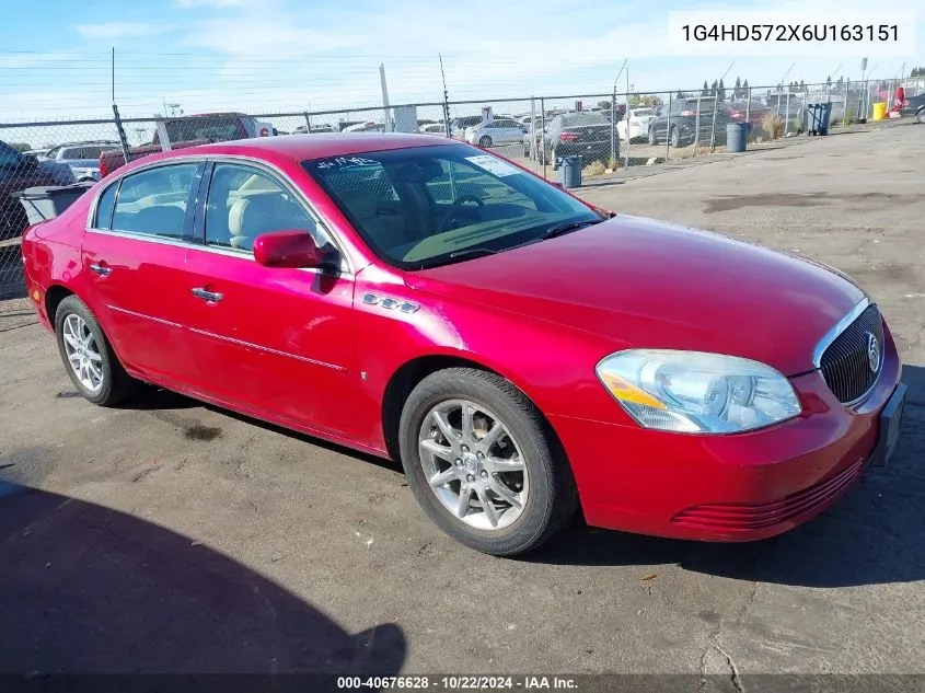 2006 Buick Lucerne Cxl VIN: 1G4HD572X6U163151 Lot: 40676628