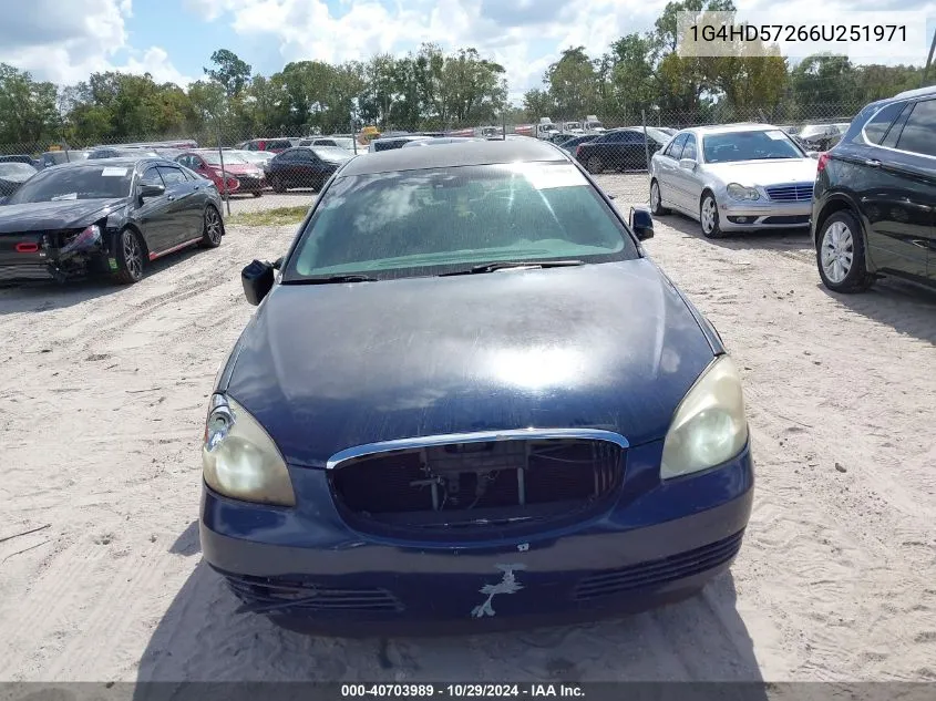 2006 Buick Lucerne Cxl VIN: 1G4HD57266U251971 Lot: 40703989