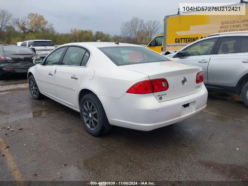 2006 Buick Lucerne Cxl VIN: 1G4HD57276U212421 Lot: 40790839