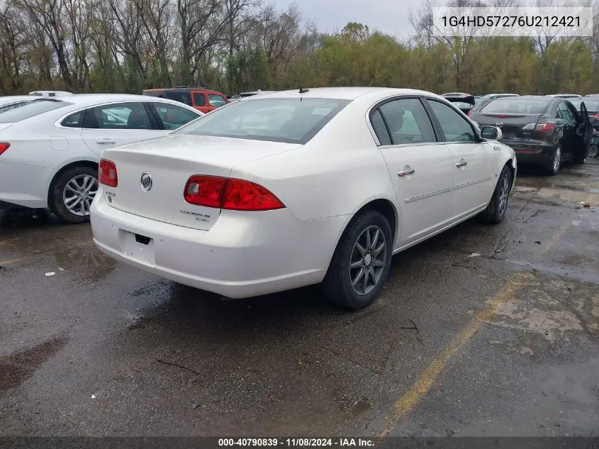 2006 Buick Lucerne Cxl VIN: 1G4HD57276U212421 Lot: 40790839