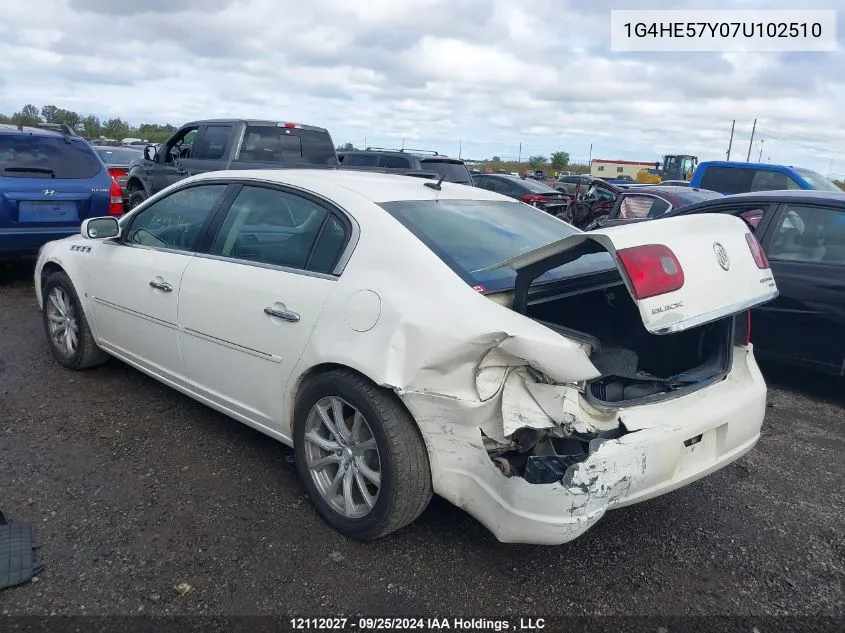 2007 Buick Lucerne VIN: 1G4HE57Y07U102510 Lot: 12112027