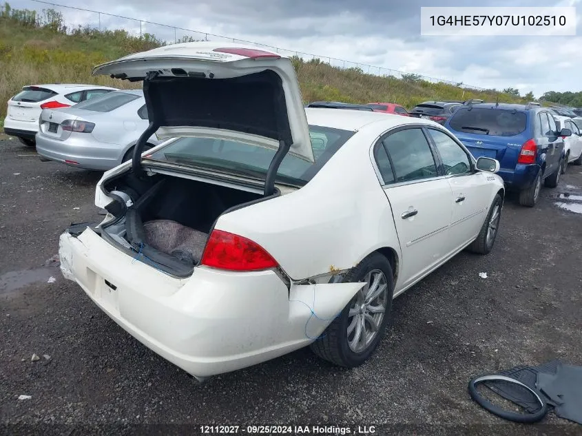 2007 Buick Lucerne VIN: 1G4HE57Y07U102510 Lot: 12112027