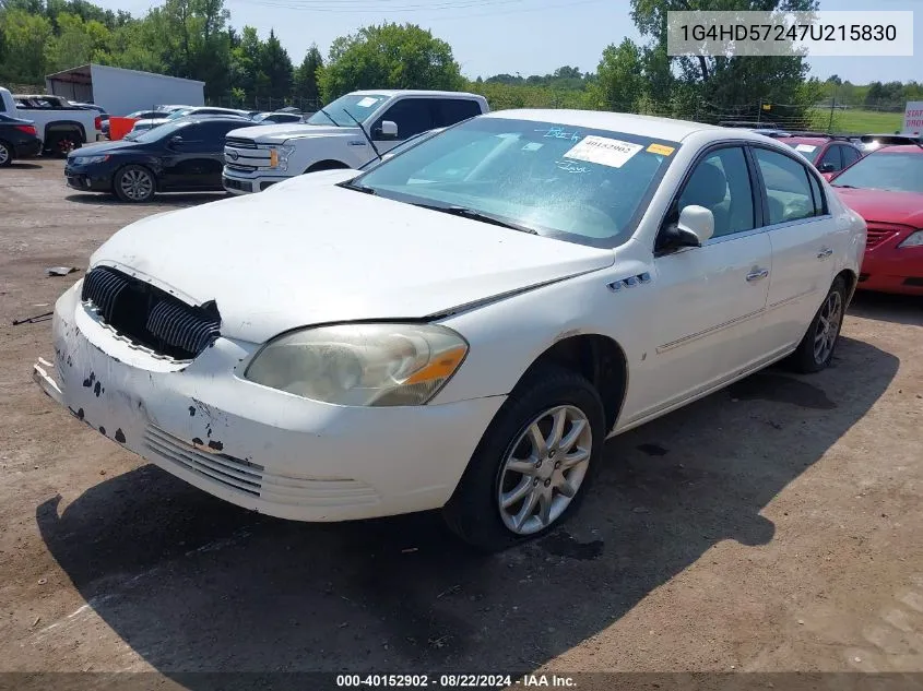 2007 Buick Lucerne Cxl VIN: 1G4HD57247U215830 Lot: 40152902