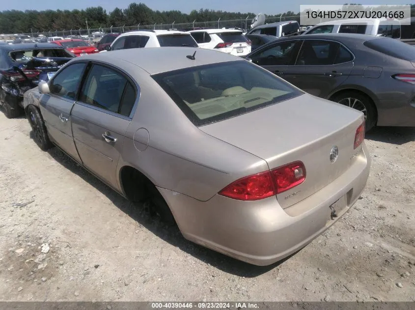 2007 Buick Lucerne Cxl VIN: 1G4HD572X7U204668 Lot: 40390446