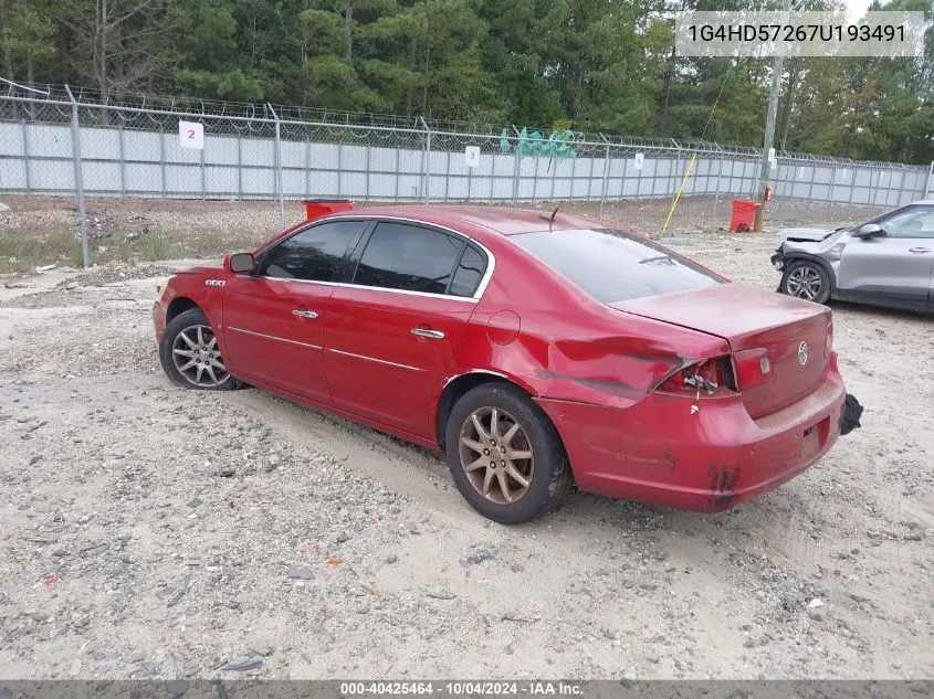 2007 Buick Lucerne Cxl VIN: 1G4HD57267U193491 Lot: 40425464