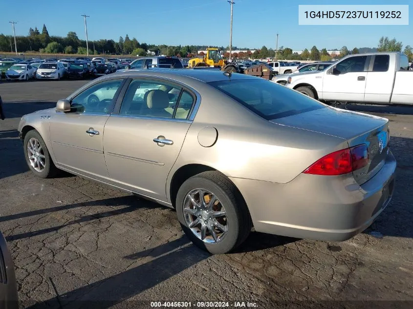 2007 Buick Lucerne Cxl VIN: 1G4HD57237U119252 Lot: 40456301