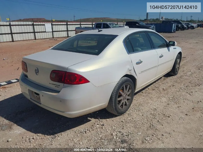 2007 Buick Lucerne Cxl VIN: 1G4HD57207U142410 Lot: 40479401