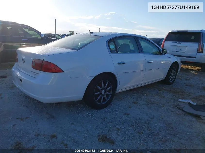 2007 Buick Lucerne Cxl VIN: 1G4HD57277U149189 Lot: 40503182