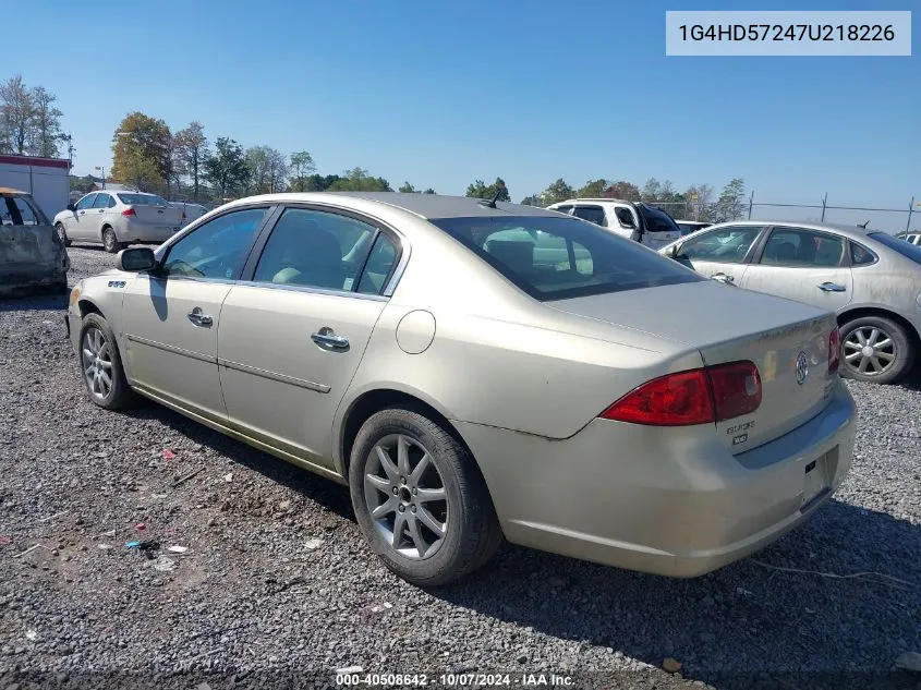 2007 Buick Lucerne Cxl VIN: 1G4HD57247U218226 Lot: 40508642