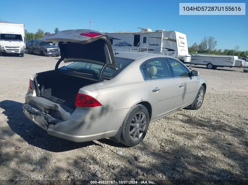 2007 Buick Lucerne Cxl VIN: 1G4HD57287U155616 Lot: 40528757