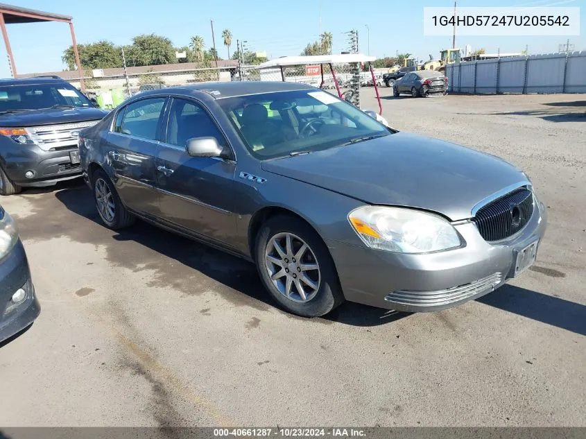 2007 Buick Lucerne Cxl VIN: 1G4HD57247U205542 Lot: 40661287