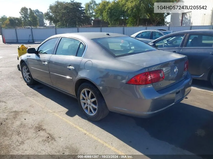 2007 Buick Lucerne Cxl VIN: 1G4HD57247U205542 Lot: 40661287