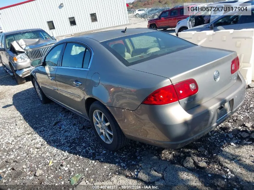 2007 Buick Lucerne Cxl VIN: 1G4HD572X7U117904 Lot: 40748277